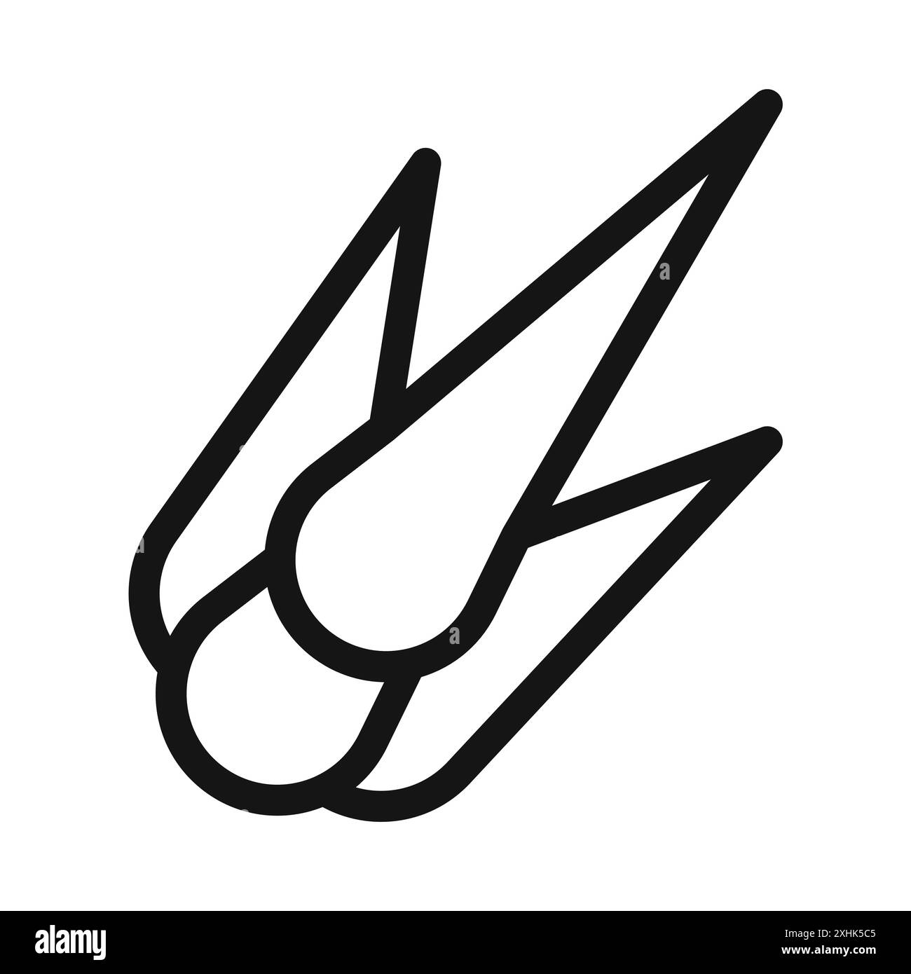 Vecteur d'art de ligne noire d'icône de comète en signe de collection d'ensemble de contour noir et blanc Illustration de Vecteur