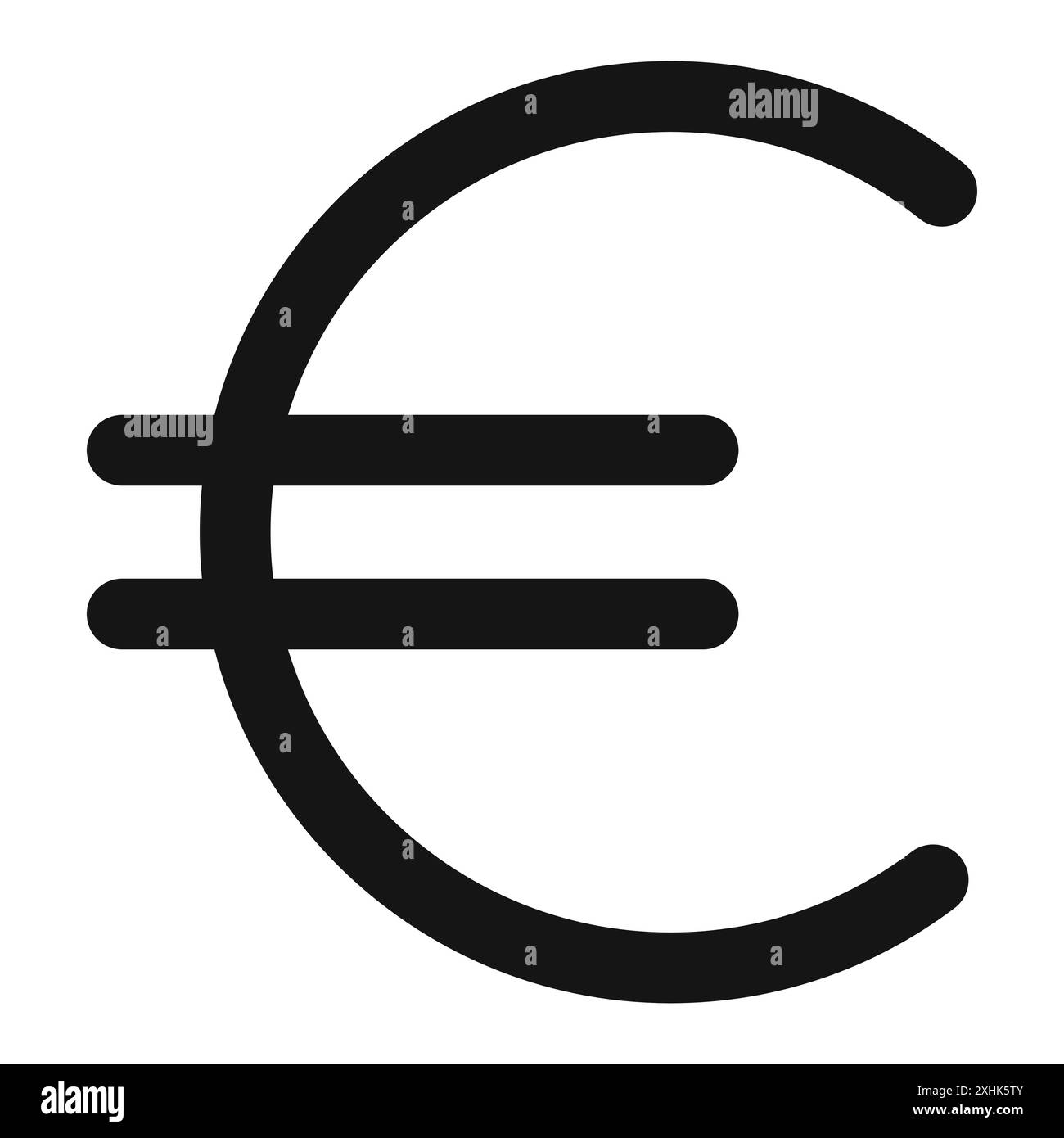 Euro icône vecteur d'art de ligne noire dans le signe de collection de set de contour noir et blanc Illustration de Vecteur