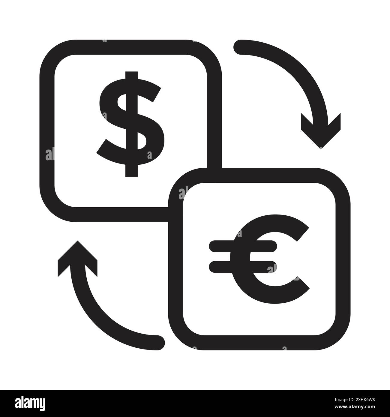 Icône d'échange d'argent vecteur d'art de ligne noire en noir et blanc contour set signe de collection Illustration de Vecteur