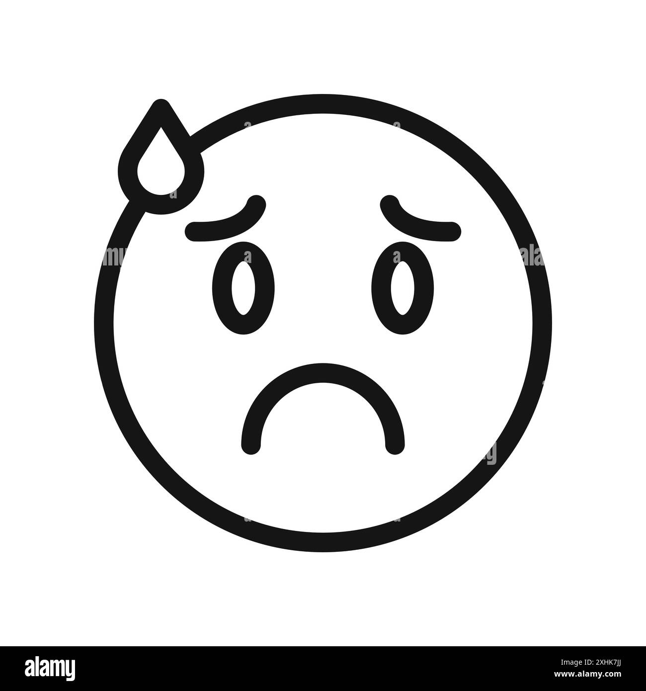 Vecteur d'art de ligne noire d'icône triste en signe de collection d'ensemble de contour noir et blanc Illustration de Vecteur