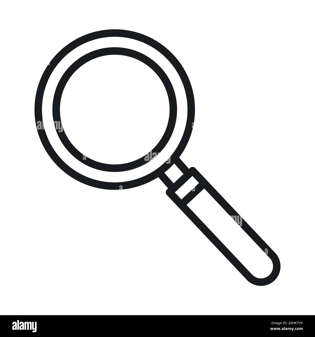 Icône de recherche vecteur d'art de ligne noire dans le signe de collection d'ensemble de contour noir et blanc Illustration de Vecteur