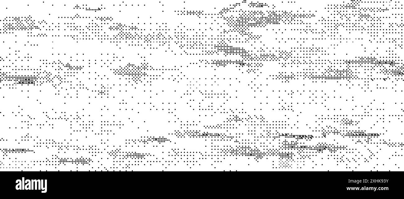 Bitmap de texture de grain pixelisée. Fond grunge tramé. Motif étincelant abstrait en pointillés. Fond d'écran de jeu vidéo. Fond de superposition de pixels de bande dessinée rétro. Vecteur d'effet de chatoiement approximatif Illustration de Vecteur