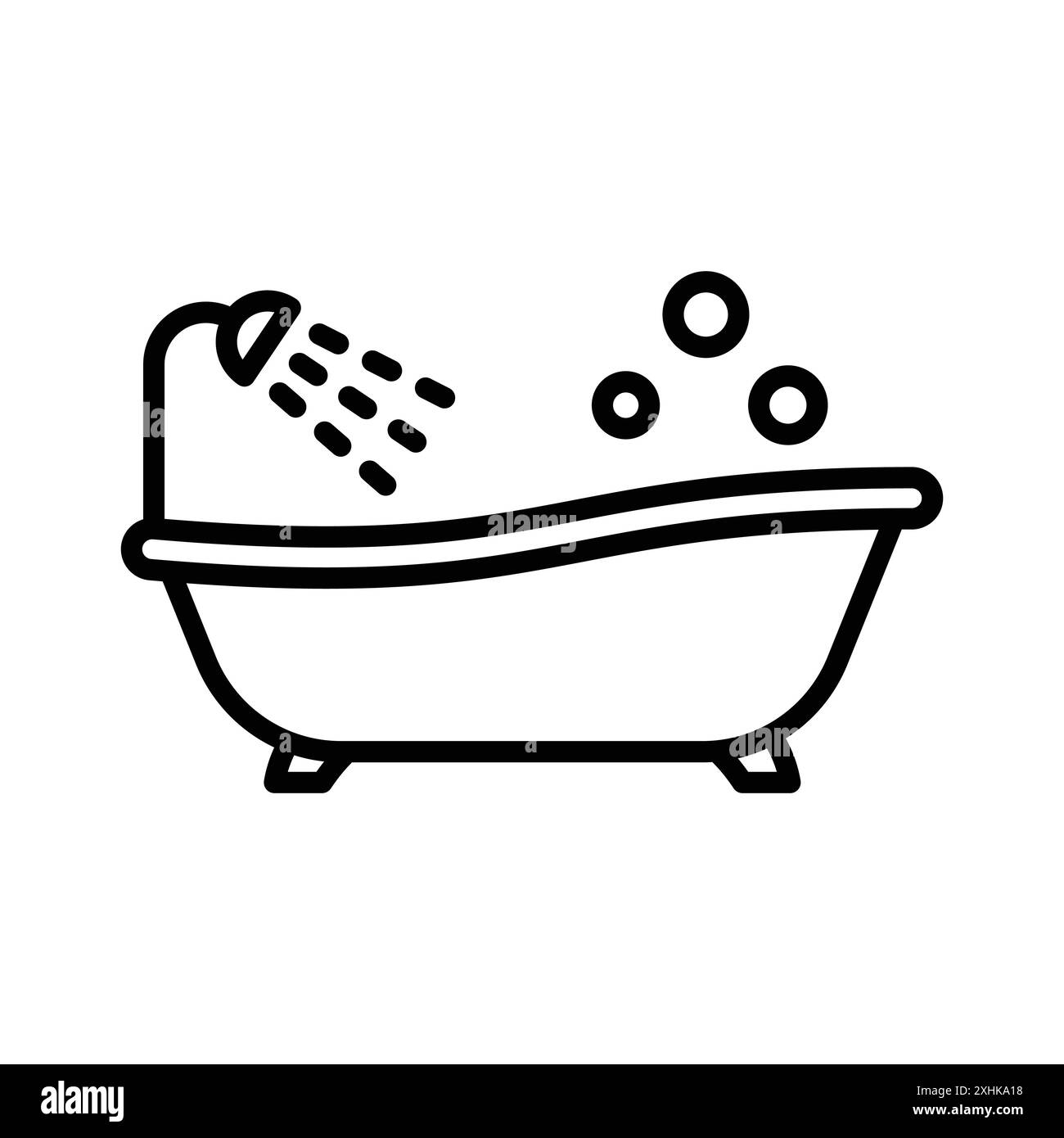 modèle de conception de vecteur d'icône de baignoire en fond blanc Illustration de Vecteur
