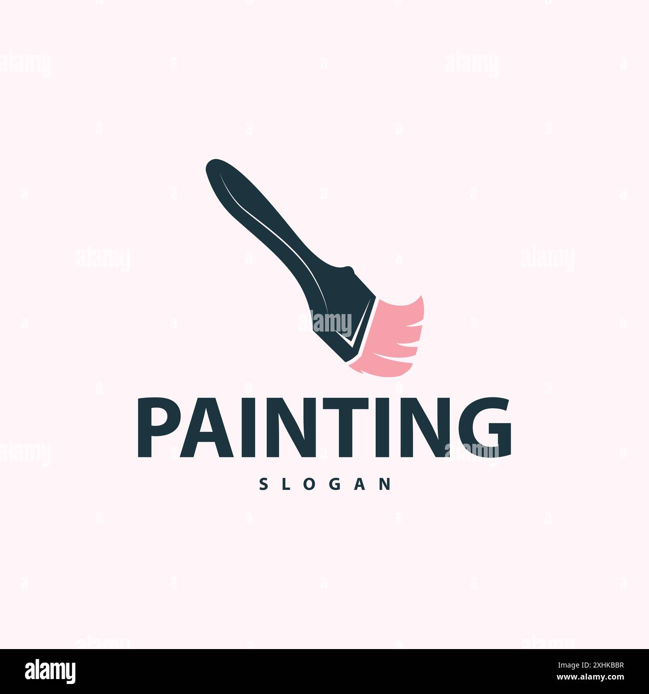 Logo de peinture conception simple de pinceau mural avec modèle vectoriel élégant coloré Illustration de Vecteur