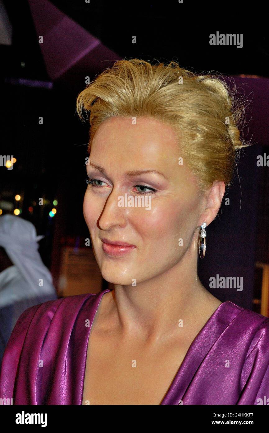 Statue de cire de Meryl Streep, musée de cire de Madame Tussauds, situé à la Peak Tower sur l'île de Hong Kong Banque D'Images