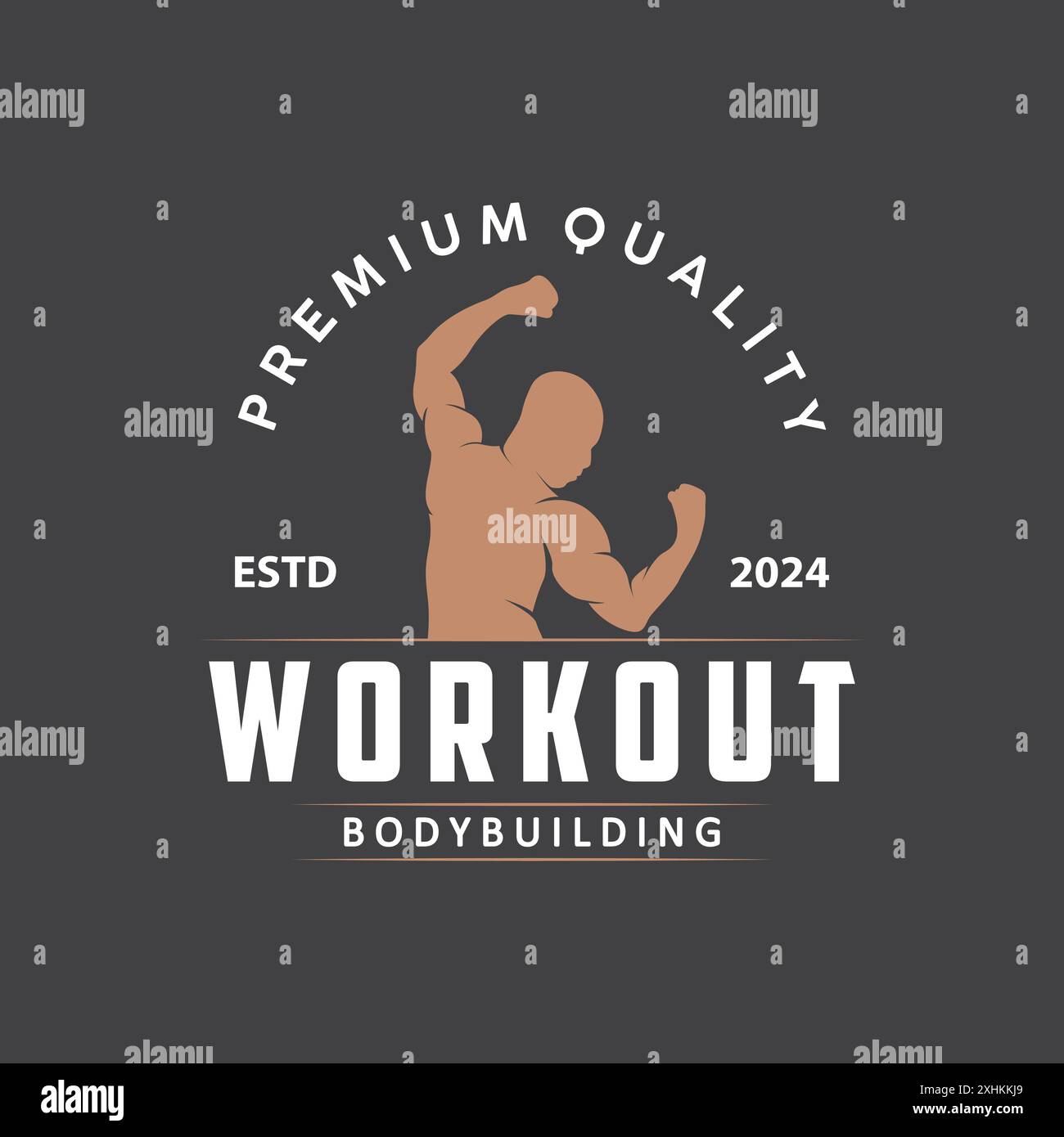 Gym logo design vintage rétro silhouette humaine sport fitness bodybuilder simple élégant Illustration de Vecteur