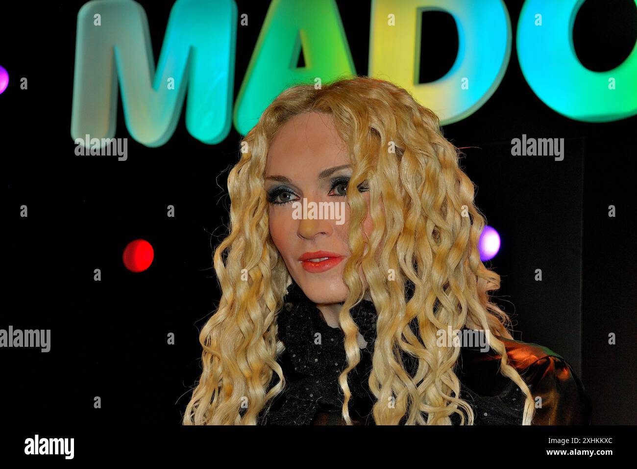 Statue de cire de Madonna, musée de cire de Madame Tussauds, situé à la Peak Tower sur l'île de Hong Kong Banque D'Images