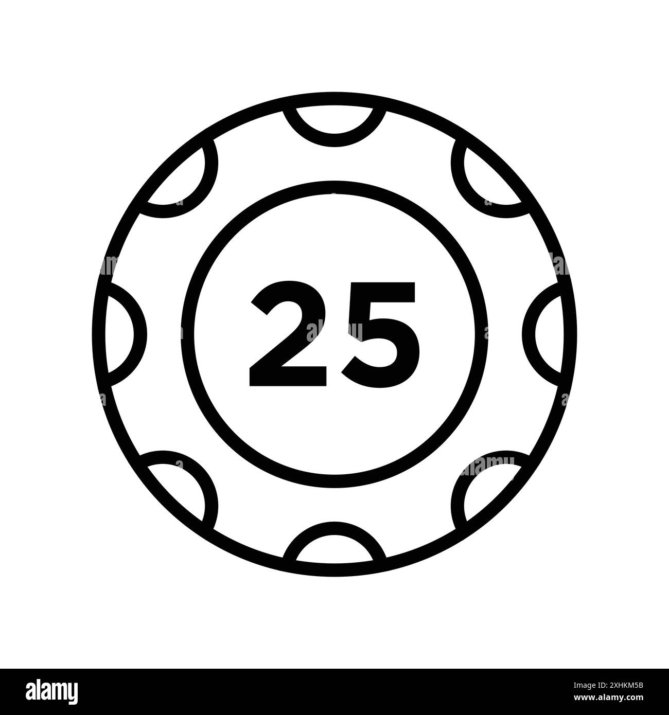 modèle de conception de vecteur d'icône de jeton de poker en fond blanc Illustration de Vecteur