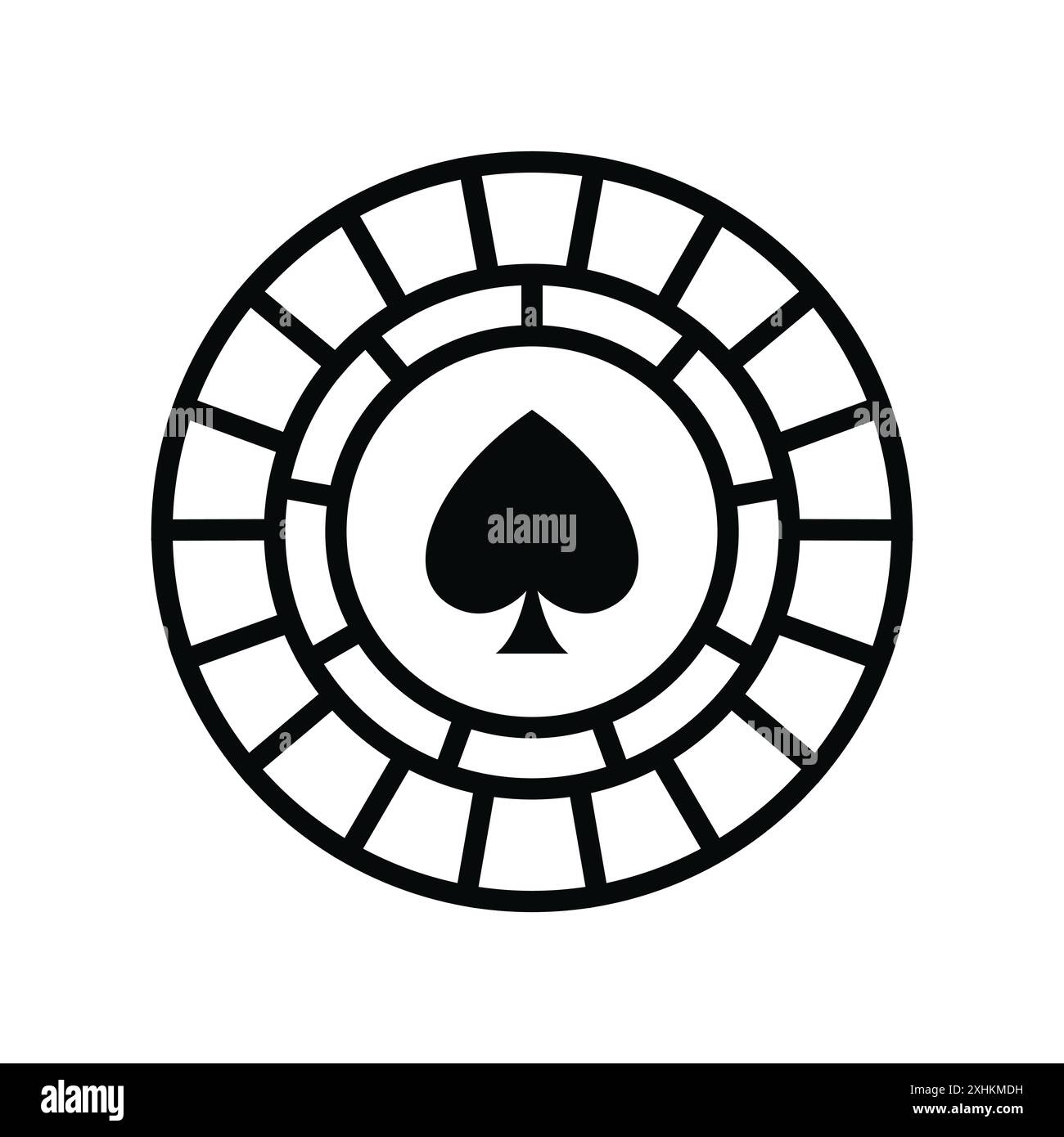 modèle de conception de vecteur d'icône de jeton de poker en fond blanc Illustration de Vecteur