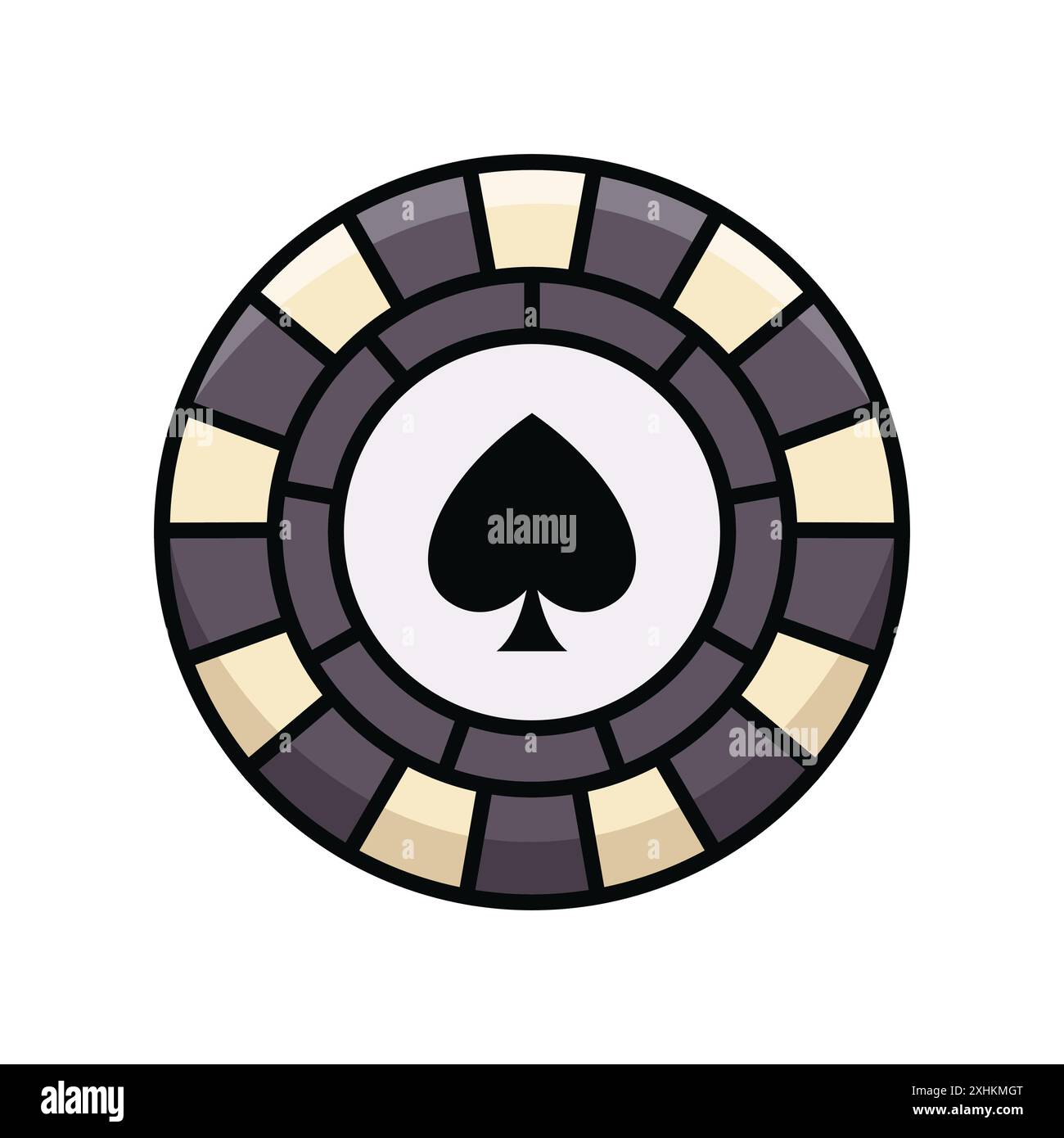 modèle de conception de vecteur d'icône de jeton de poker en fond blanc Illustration de Vecteur