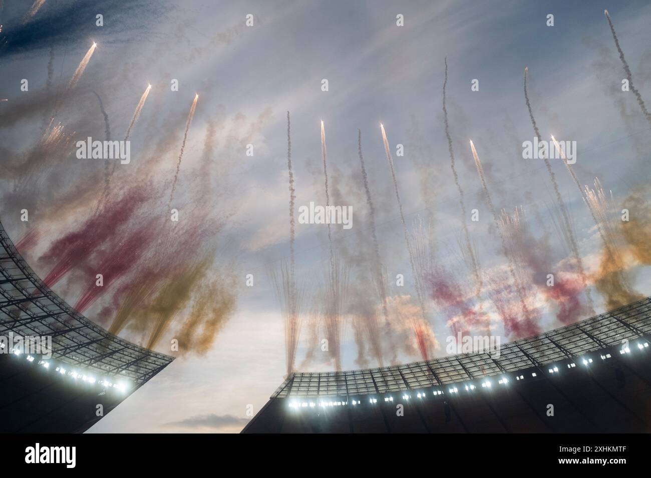 Berlin, Olympiastadion, 14.07.2024 : ambiance mystique avant le match final de l'UEFA Euro 2024 Espagne vs Angleterre Banque D'Images