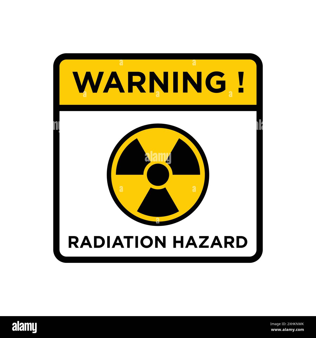 rayonnement - modèle de conception de vecteur d'icône de signe d'avertissement nucléaire en fond blanc Illustration de Vecteur