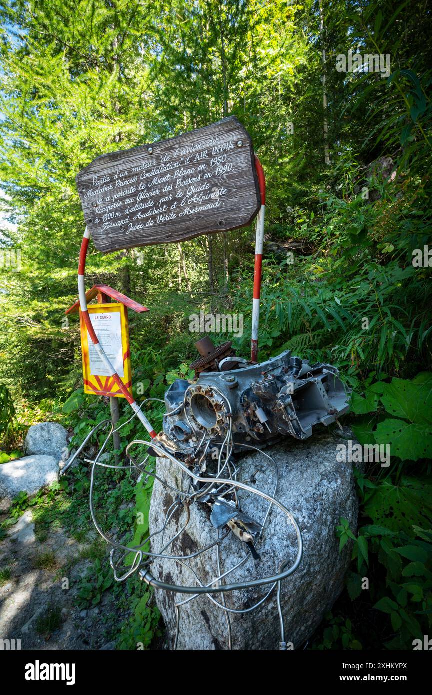 France, haute Savoie, massif du Mont Blanc, Chamonix, près de l'entrée du tunnel du Mont Blanc, le bar Cerro conserve des pièces de la cabane du p indien Banque D'Images