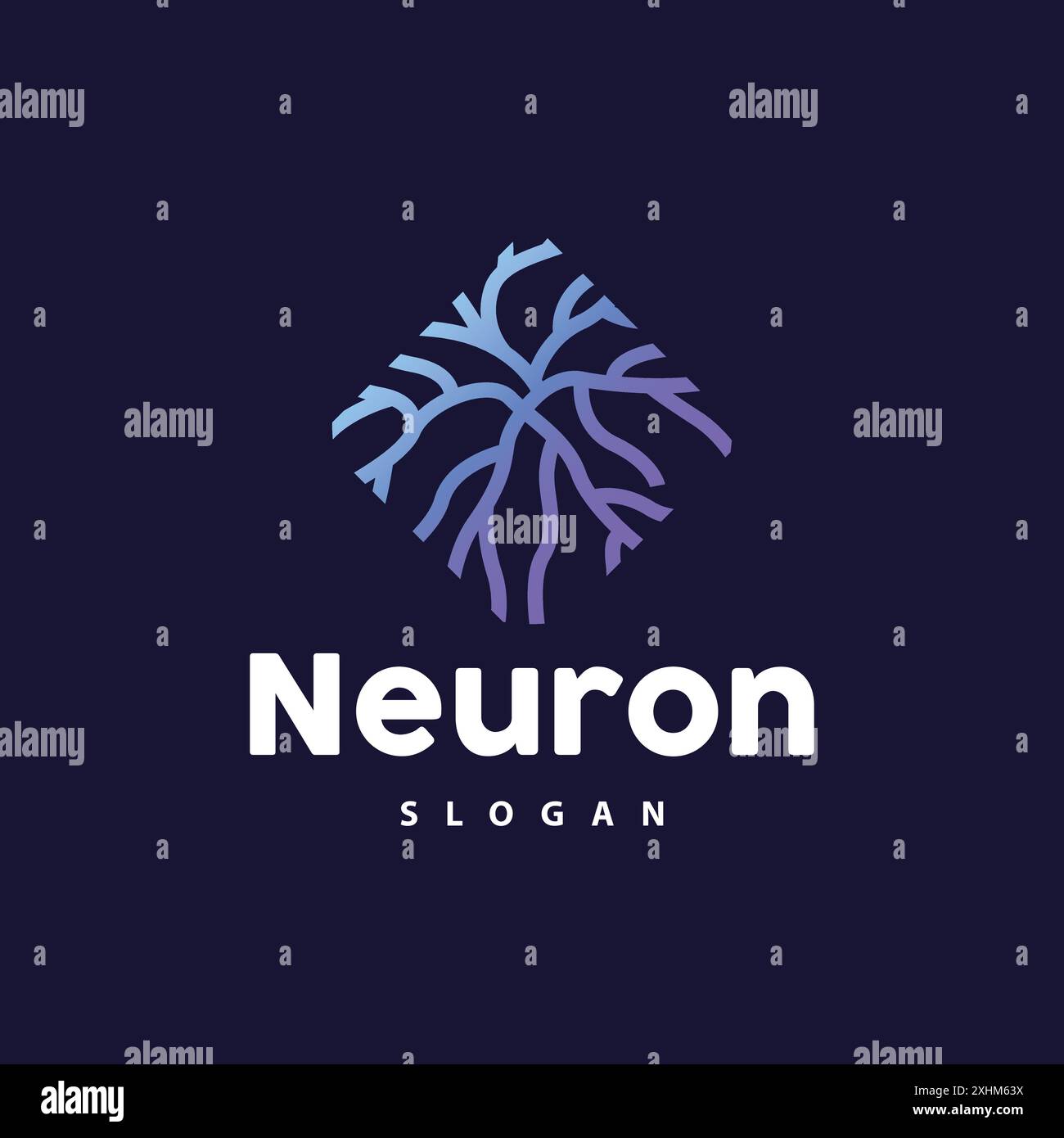 Logo Neuron, Neuron nerf ou Vector d'algues conception de molécules abstraites, illustration de modèle Illustration de Vecteur