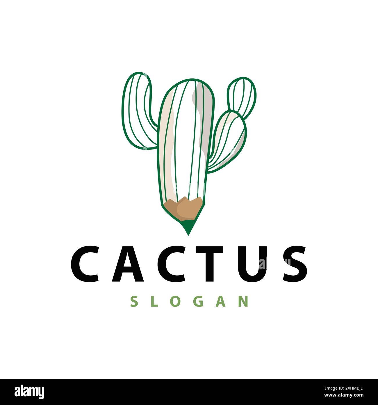 Cactus logo vecteur Desert Green Plant design élégant symbole de style illustration d'icône Illustration de Vecteur