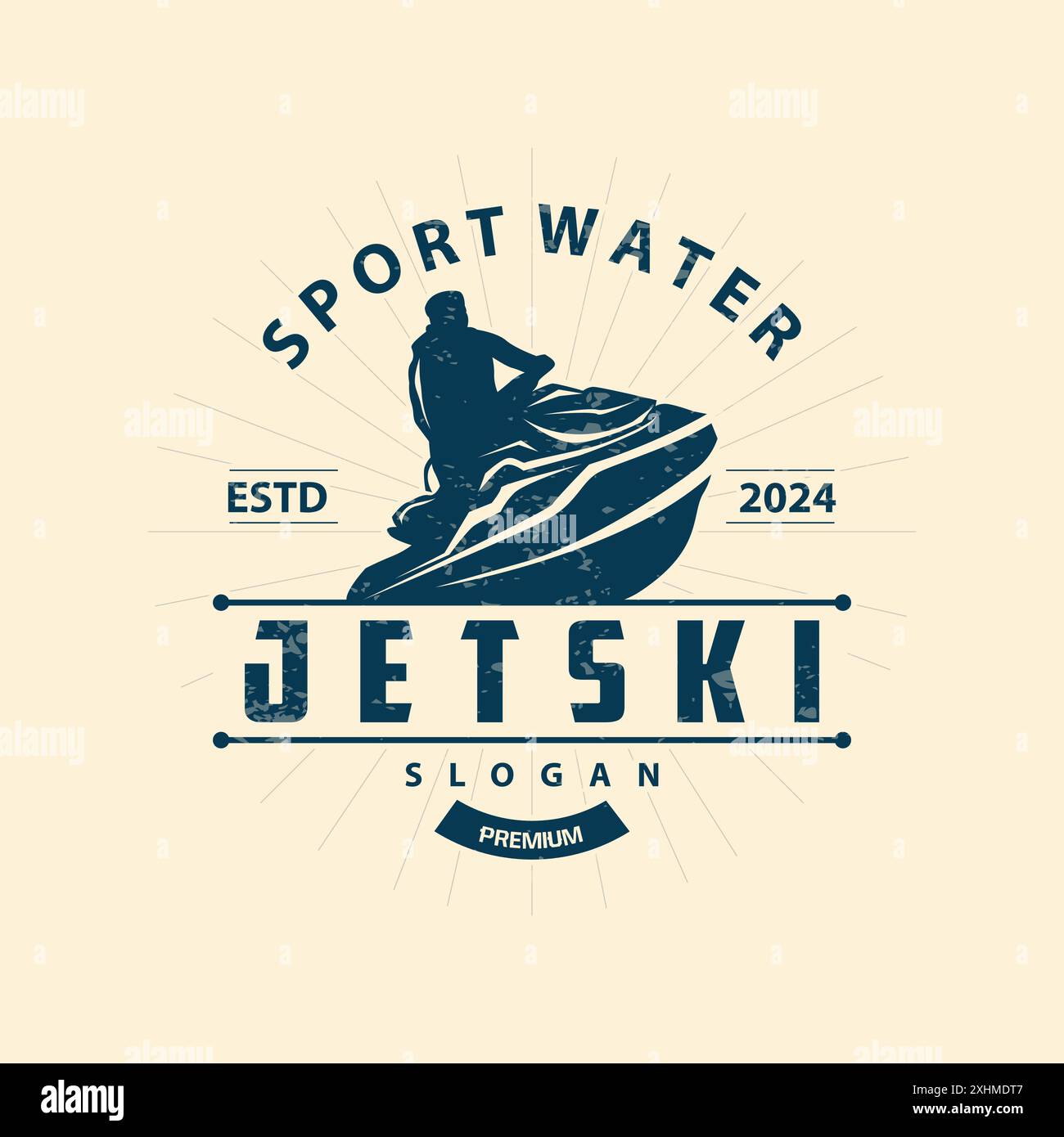 Jet ski logo marine sport jetski logo modèle de badge de modèle extrême de course d'eau vecteur d'entreprise Illustration de Vecteur