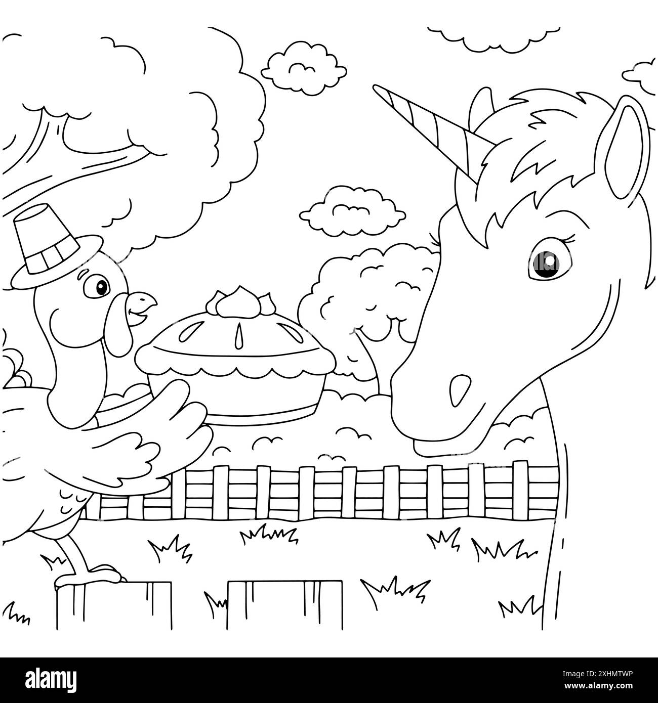 Page de livre de coloriage pour les enfants.Style de dessin animé.Illustration vectorielle isolée sur fond blanc. Illustration de Vecteur