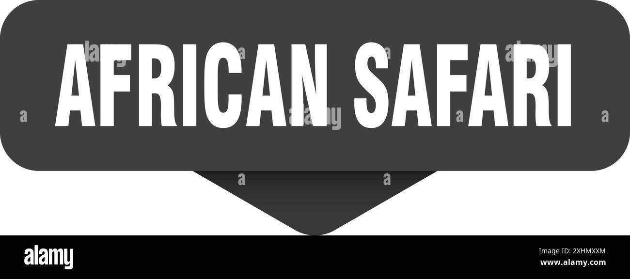 sticker safari africain. signe de safari africain sur fond transparent. bouton rectangulaire Illustration de Vecteur