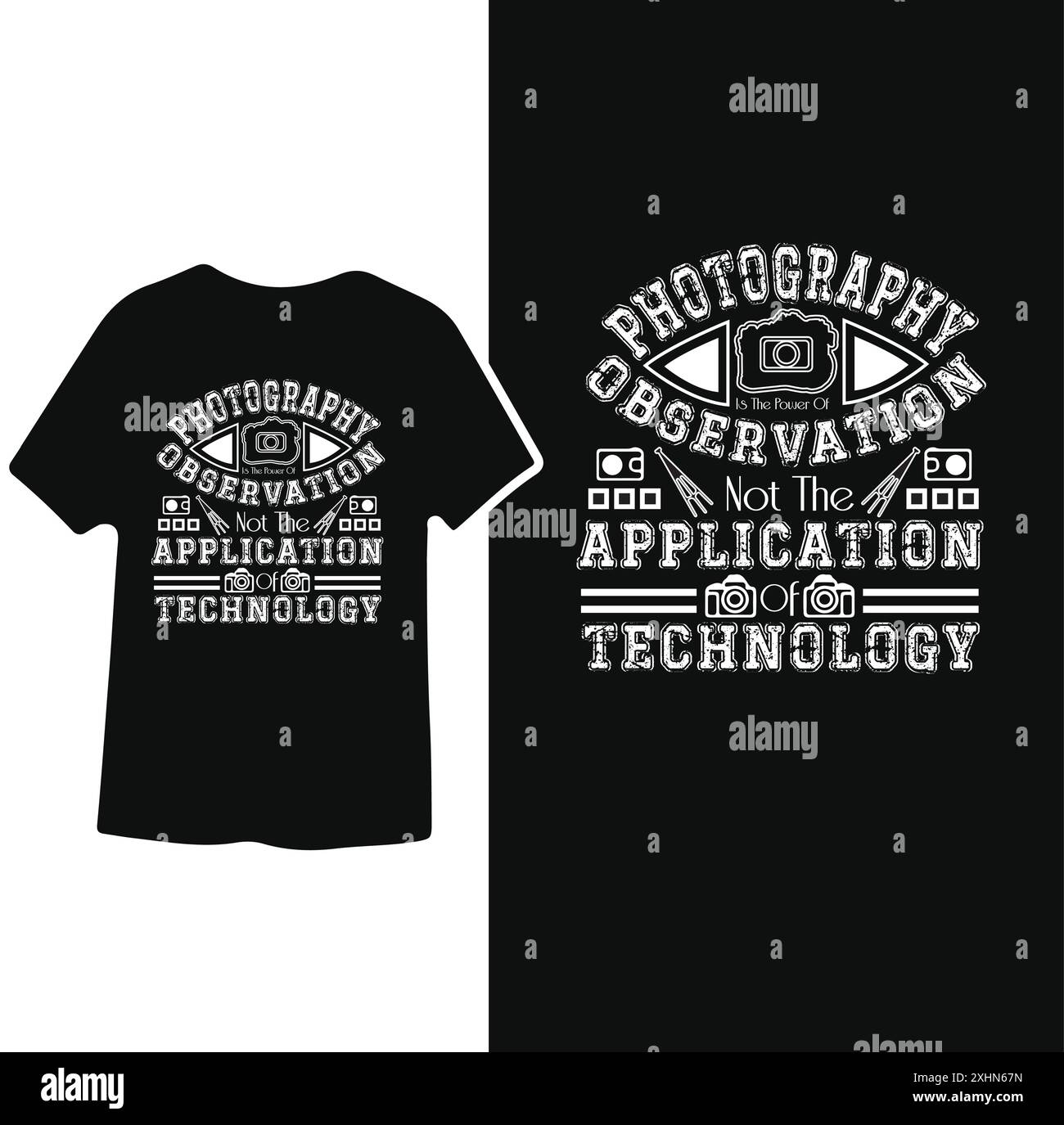 La photographie est le pouvoir de l'observation et non l'application de la conception de texte technologique Illustration de Vecteur