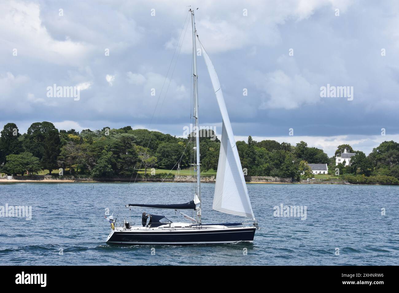 Voilier. Beauté du golf du Morbihan, Bretagne. France. Banque D'Images