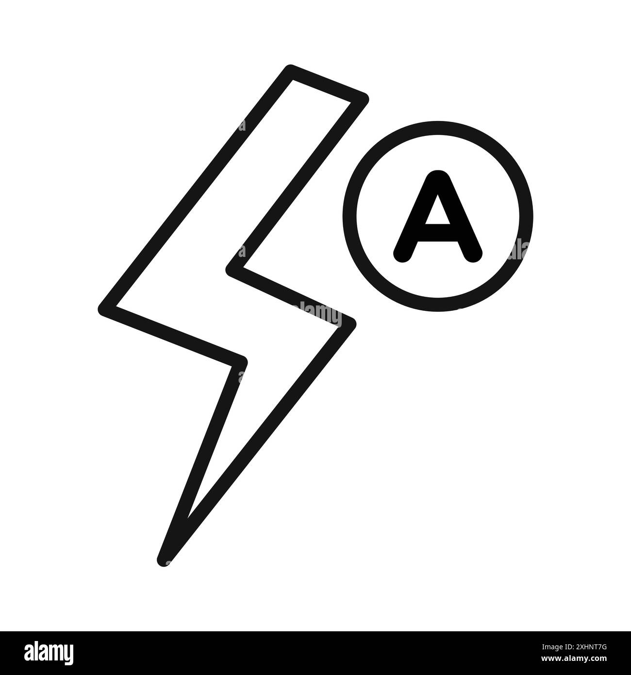 Icône flash automatique vecteur d'art de ligne noir dans le signe de collection de set de contour noir et blanc Illustration de Vecteur