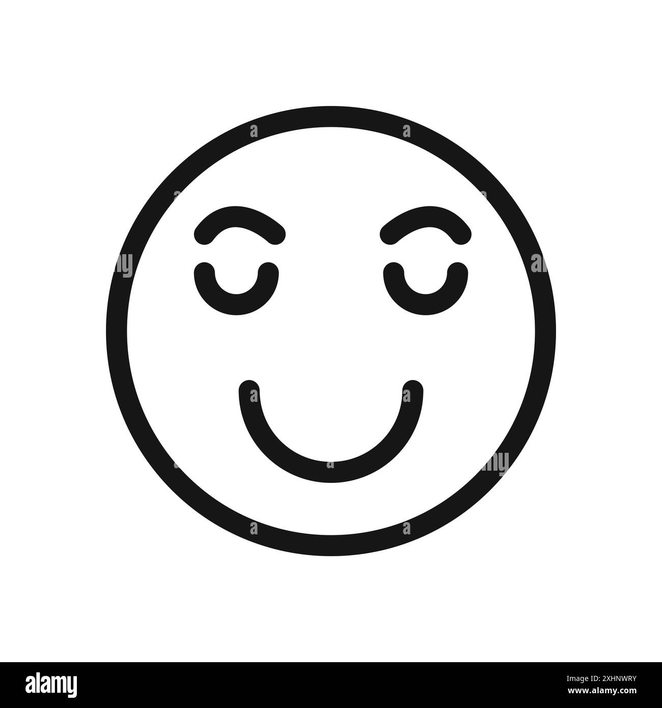 Calmer Emoji icône vecteur d'art de ligne noire en noir et blanc contour set signe de collection Illustration de Vecteur