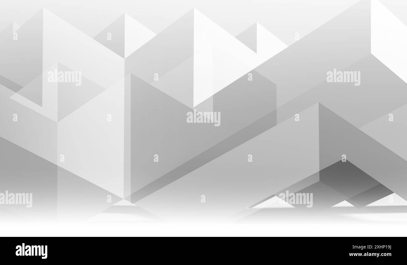 Fond blanc minimal abstrait, motif géométrique monochrome. illustration de rendu 3d. Banque D'Images