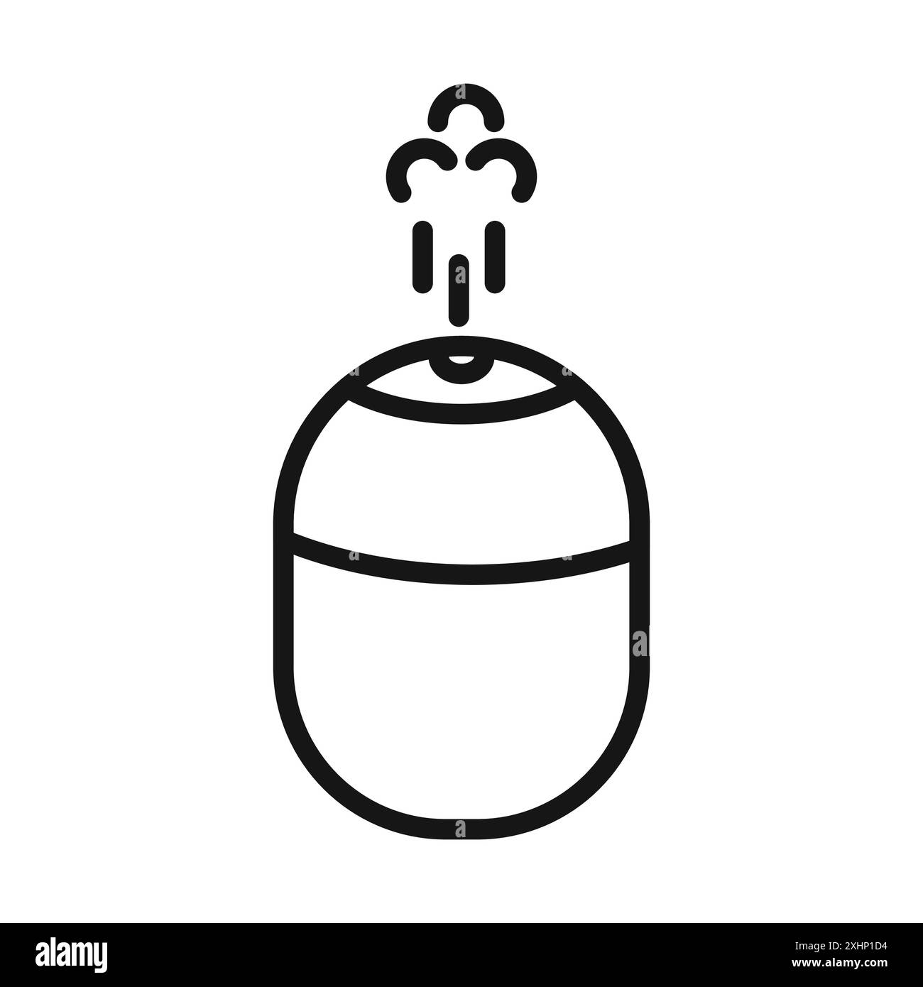 Icône d'humidificateur vecteur d'art de ligne noire en noir et blanc contour set signe de collection Illustration de Vecteur