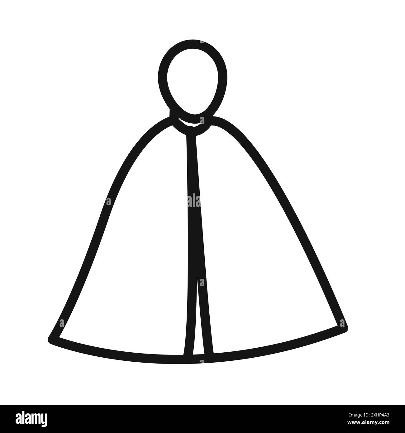 Icône de manteau d'invisibilité vecteur d'art de ligne noir en noir et blanc de set de collection de contour Illustration de Vecteur
