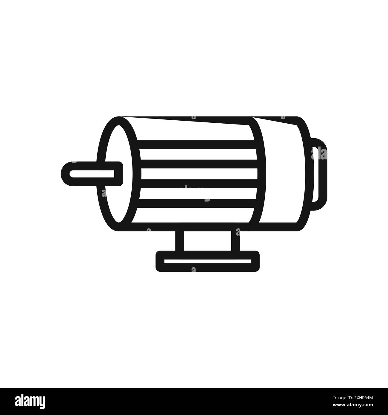 Vecteur d'art de ligne noire d'icône de moteur dans le signe de collection d'ensemble de contour noir et blanc Illustration de Vecteur