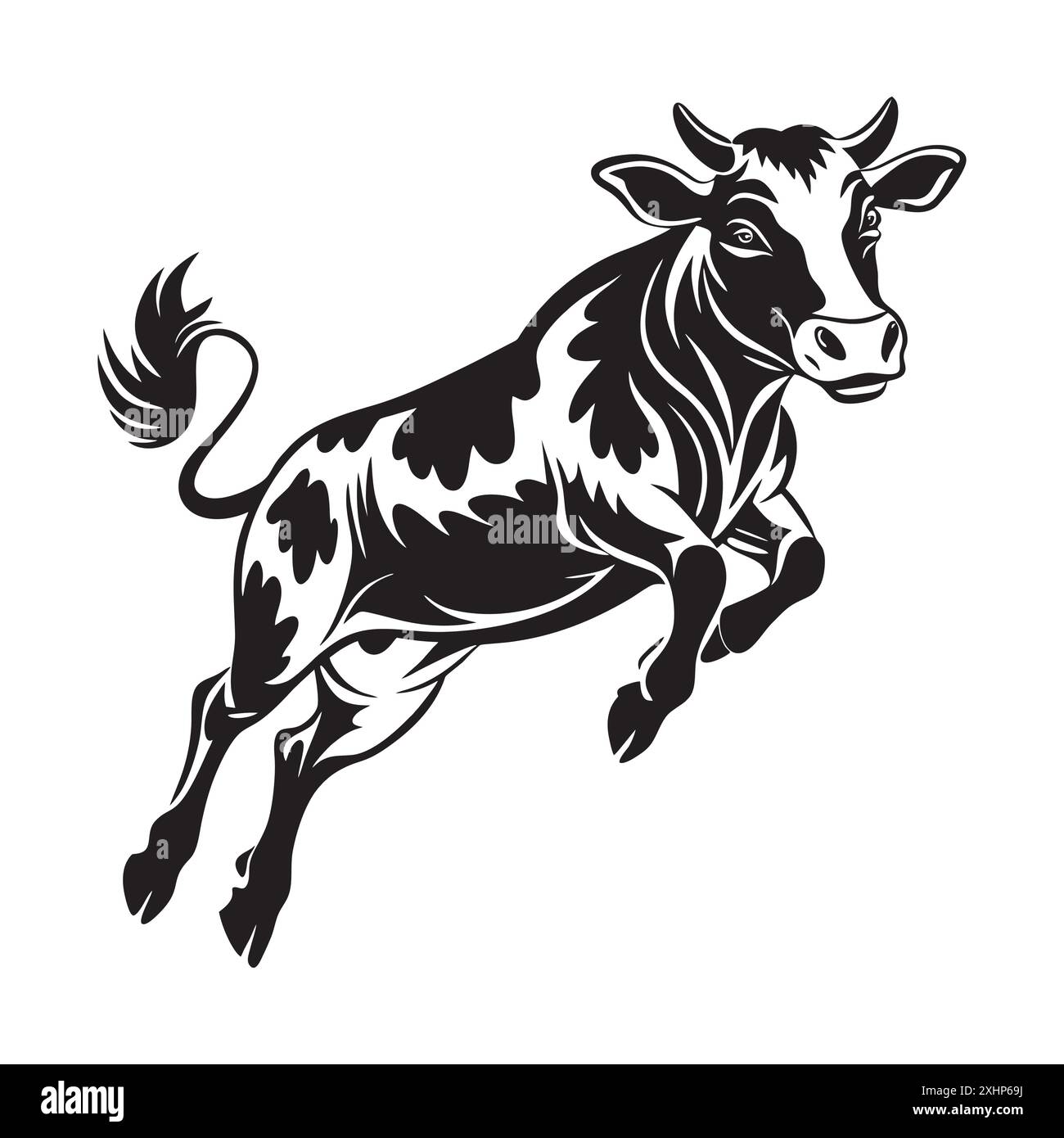 Silhouette de vache - vecteur d'illustration de saut de vache Illustration de Vecteur