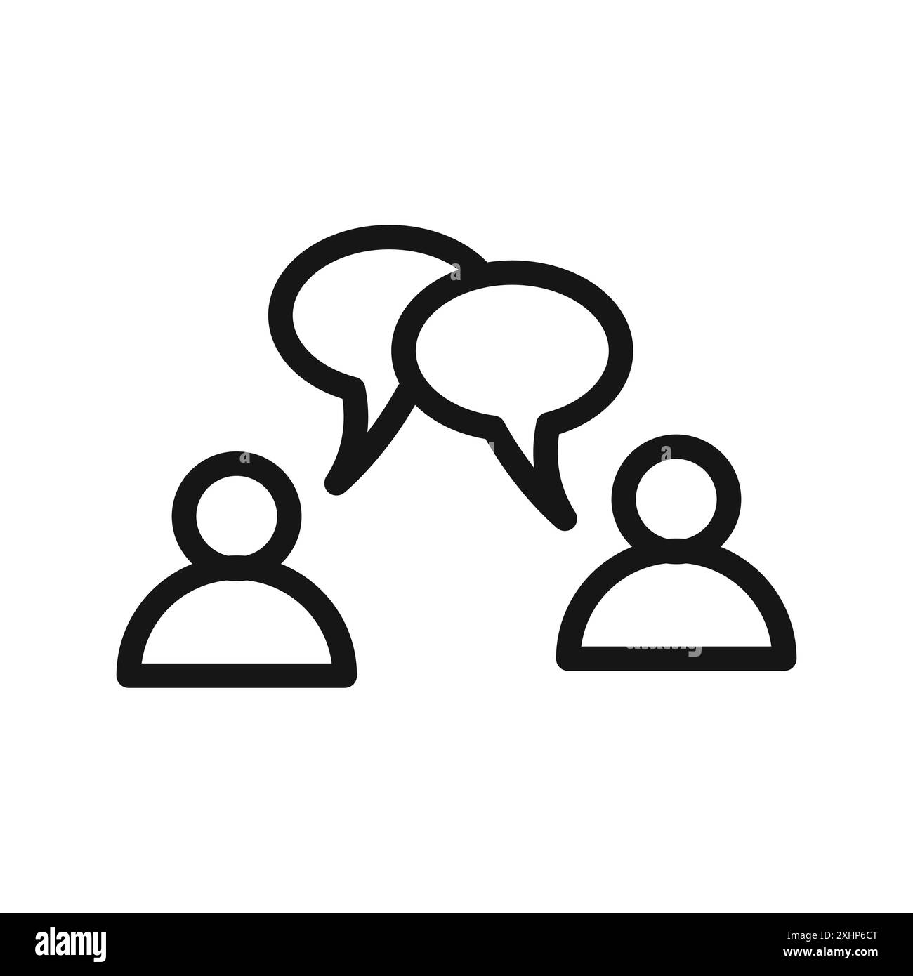 Icône de conversation de personne vecteur d'art de ligne noire dans le signe de collection d'ensemble de contour noir et blanc Illustration de Vecteur
