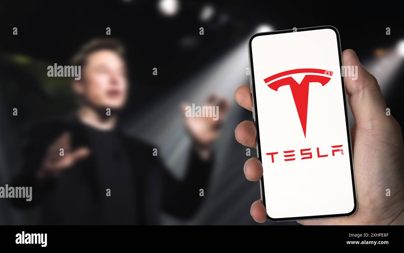 Innovation dans l'automobile - Tesla et Elon Musk Banque D'Images