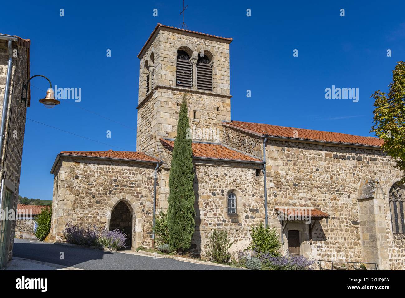 France, Loire, Essertines en Chatelneuf village, Monts du Forez Banque D'Images