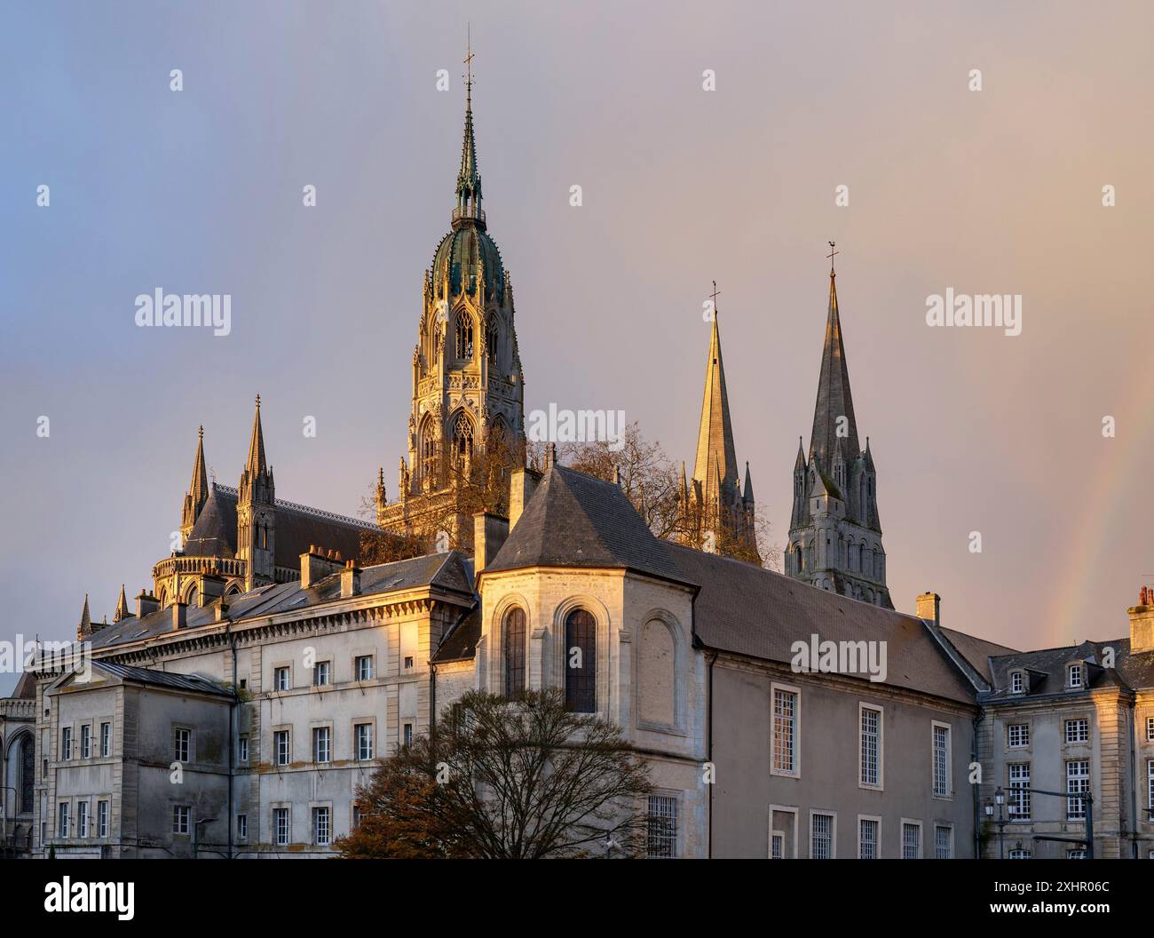 France, Calvados, Bayeux, Cathédrale notre Dame de Bayeux Banque D'Images