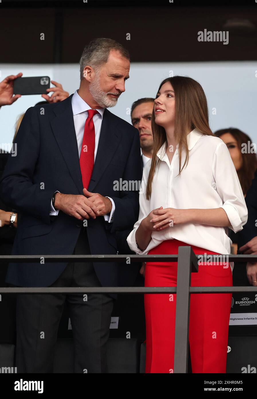 BERLIN, ALLEMAGNE - 14 JUILLET : Felipe VI, Roi d'Espagne et Princesse Sofia d'Espagne match de finale avant l'Espagne et l'Angleterre à l'Olympiastadion le 14 juillet 2024 à Berlin, Allemagne. © diebilderwelt / Alamy Live News Banque D'Images
