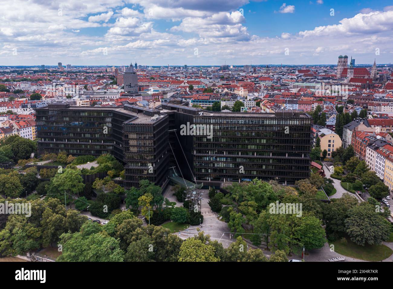 Extérieur du bâtiment moderne du siège de l'Office européen des brevets de l'OEB à Munich, Allemagne Banque D'Images