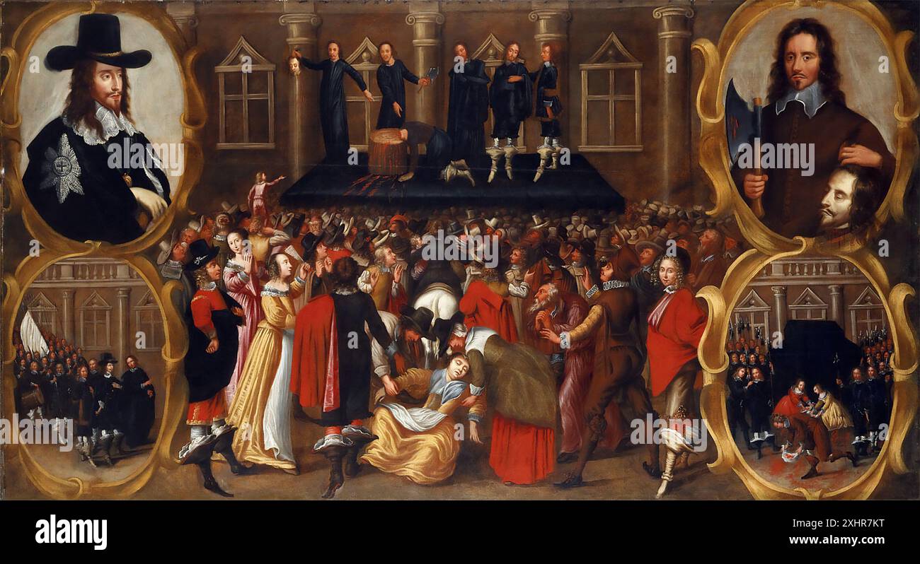 L'exécution de Charles I. peinture intitulée 'L'exécution de Charles Ier d'Angleterre', huile sur toile, v. 1649. Artiste hollandais anonyme. Le roi Charles Ier d'Angleterre (1600-1649) fut décapité le 30 janvier 1649. Banque D'Images