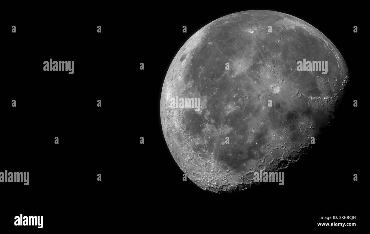 La surface de la Lune, des cratères lunaires détaillés. Science de l'univers astronomie Banque D'Images