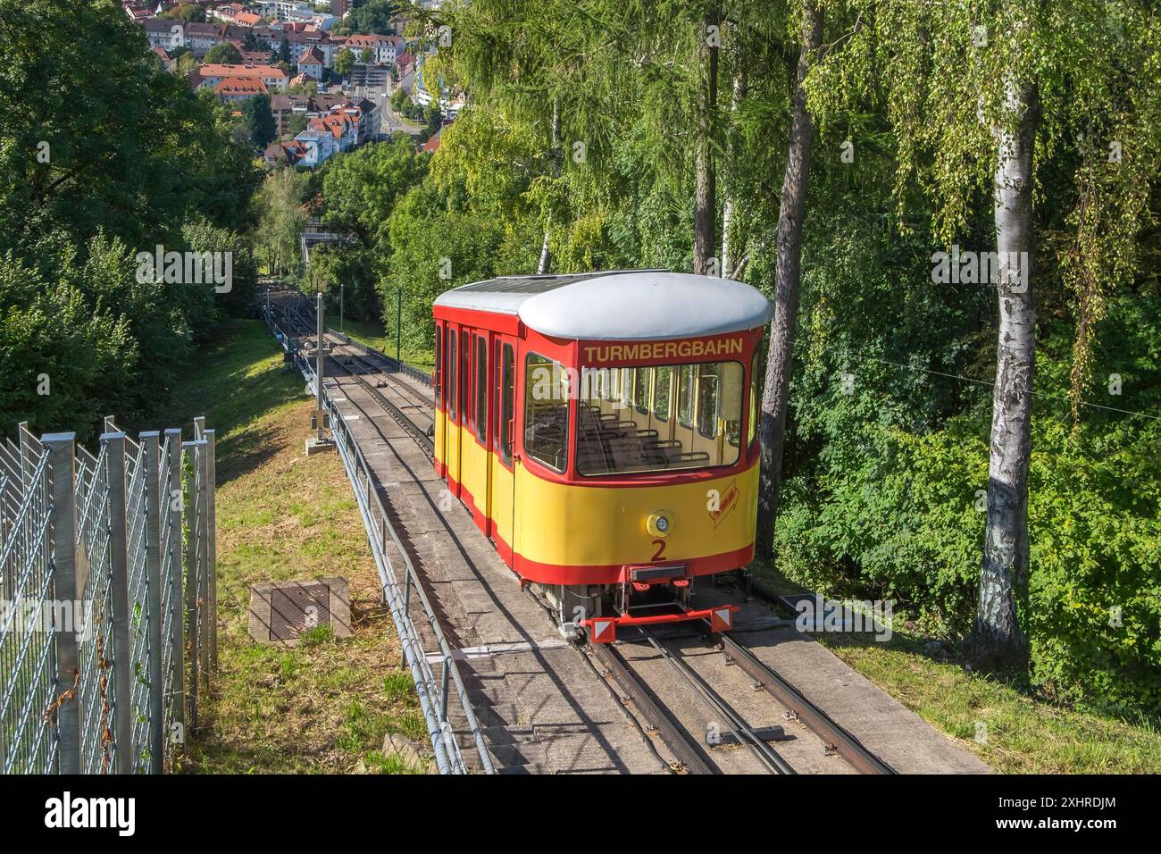 Turmbergbahn, le plus ancien funiculaire opérationnel d'Allemagne, Karlsruhe, district de Durlach, Bade-Wuertemberg, Allemagne Banque D'Images