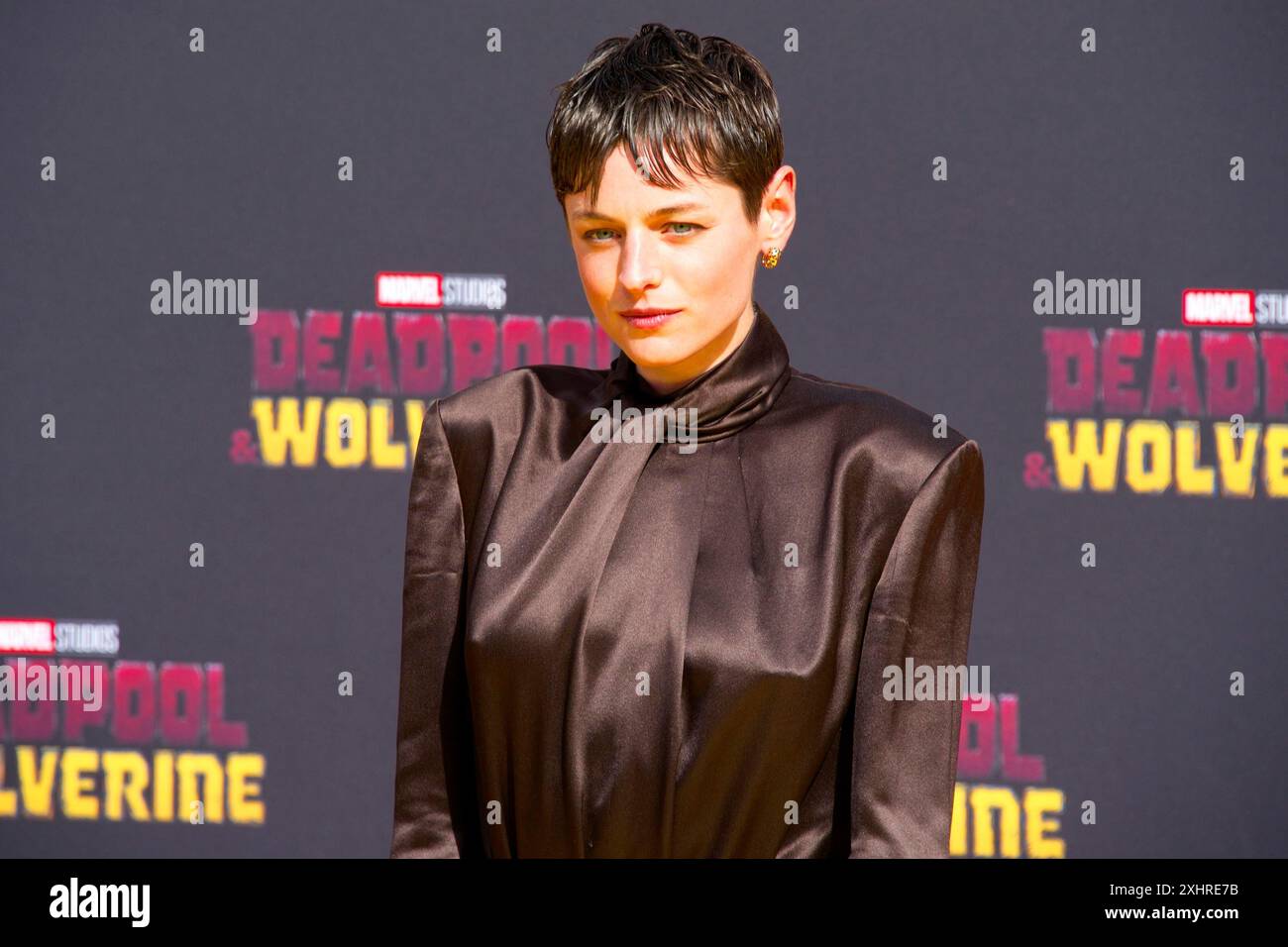 Emma Corrin, DEADPOOL & WOLVERINE (sortie cinéma : 24.07.2024), tapis rouge-jaune à l'événement des fans sur Uber Platz à Berlin, 07.07.2024 Banque D'Images