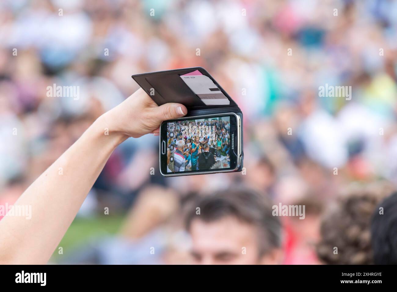 Concert en plein air dans le parc Stadtgarten d'Essen, concert d'été du gouvernement de l'État, nuit d'été de Rhénanie du Nord-Westphalie? Au Stadtgarten d'Essen Banque D'Images