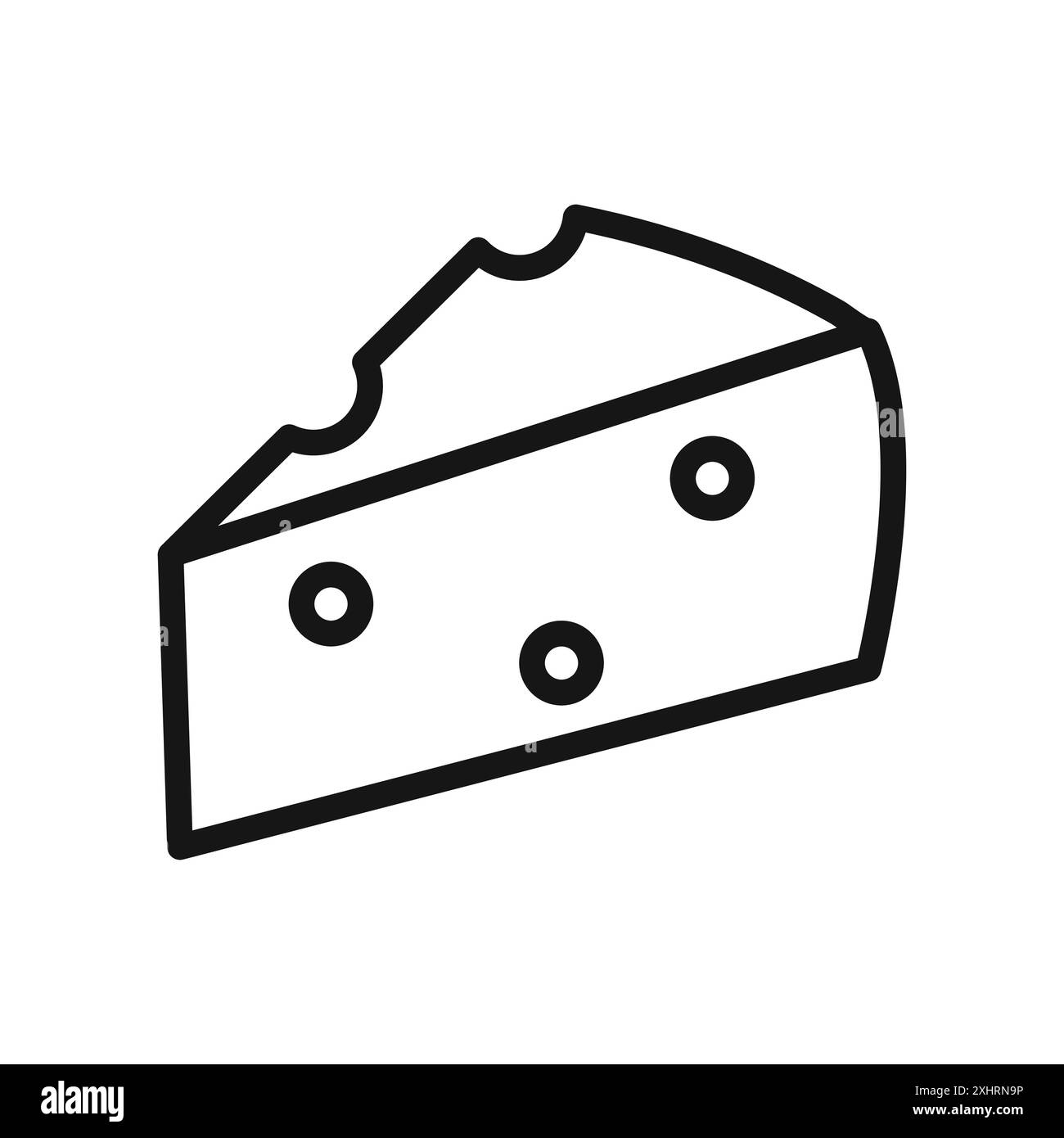 Vecteur d'art de ligne noire d'icône de fromage dans le signe de collection d'ensemble de contour noir et blanc Illustration de Vecteur