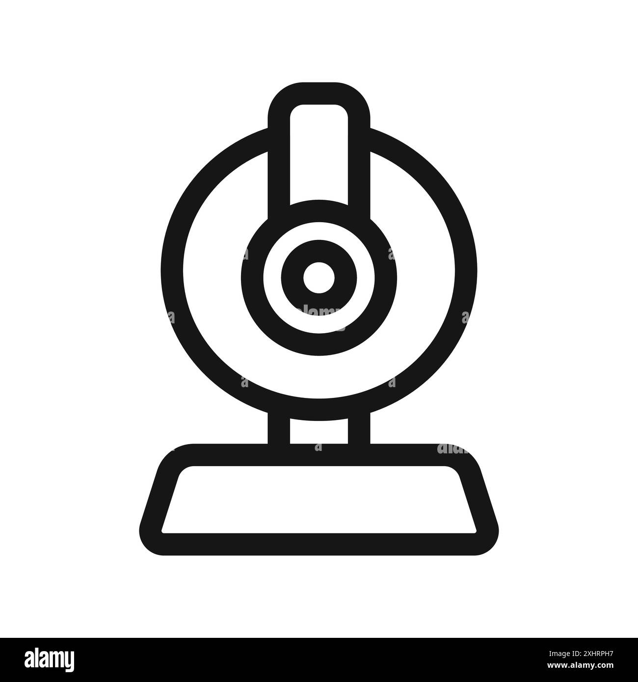 Icône de webcam numérique vecteur d'art de ligne noire dans le signe de collection de set de contour noir et blanc Illustration de Vecteur
