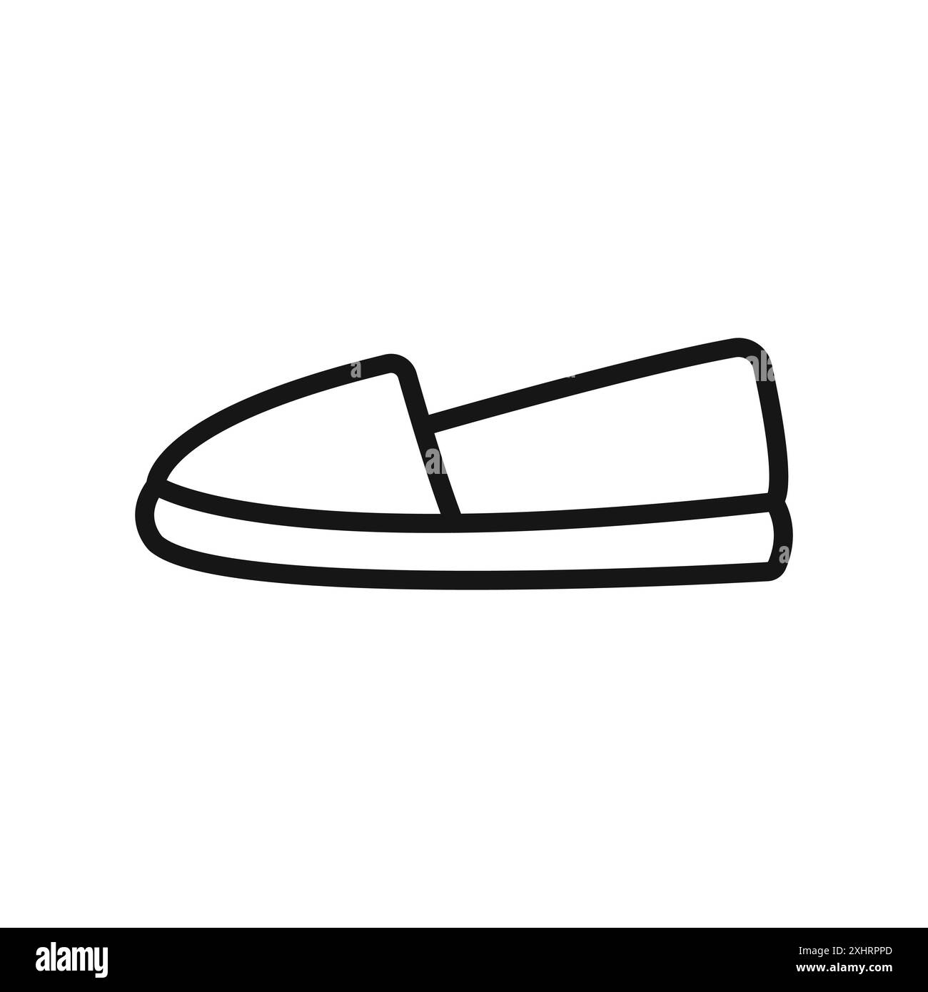 Espadrille icône vecteur d'art de ligne noire en noir et blanc contour set signe de collection Illustration de Vecteur