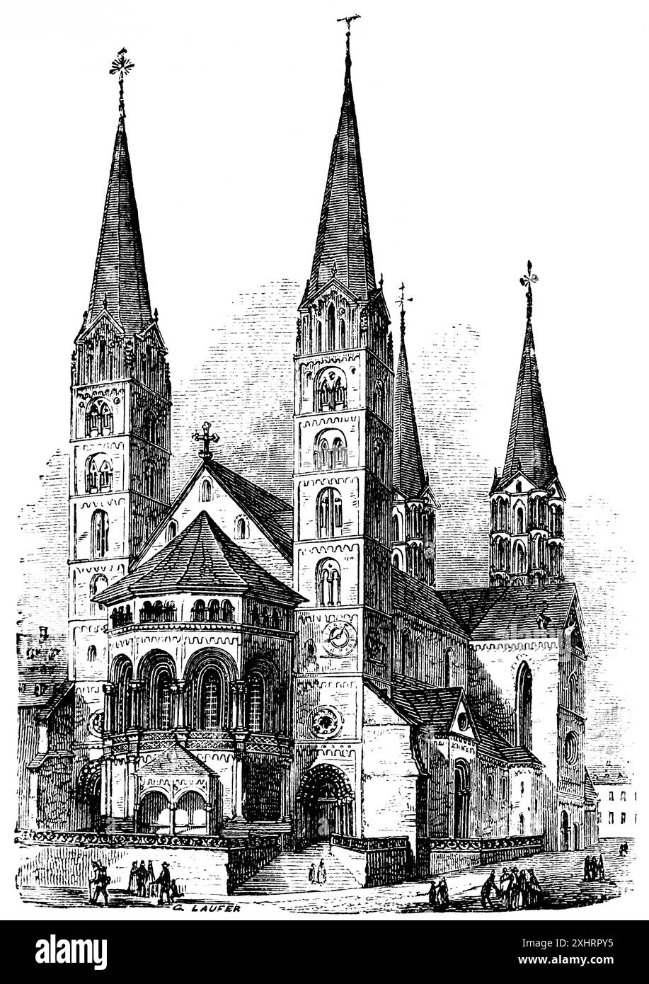 Cathédrale de Bamberg, Bavière, Allemagne, illustration historique 1880 Banque D'Images