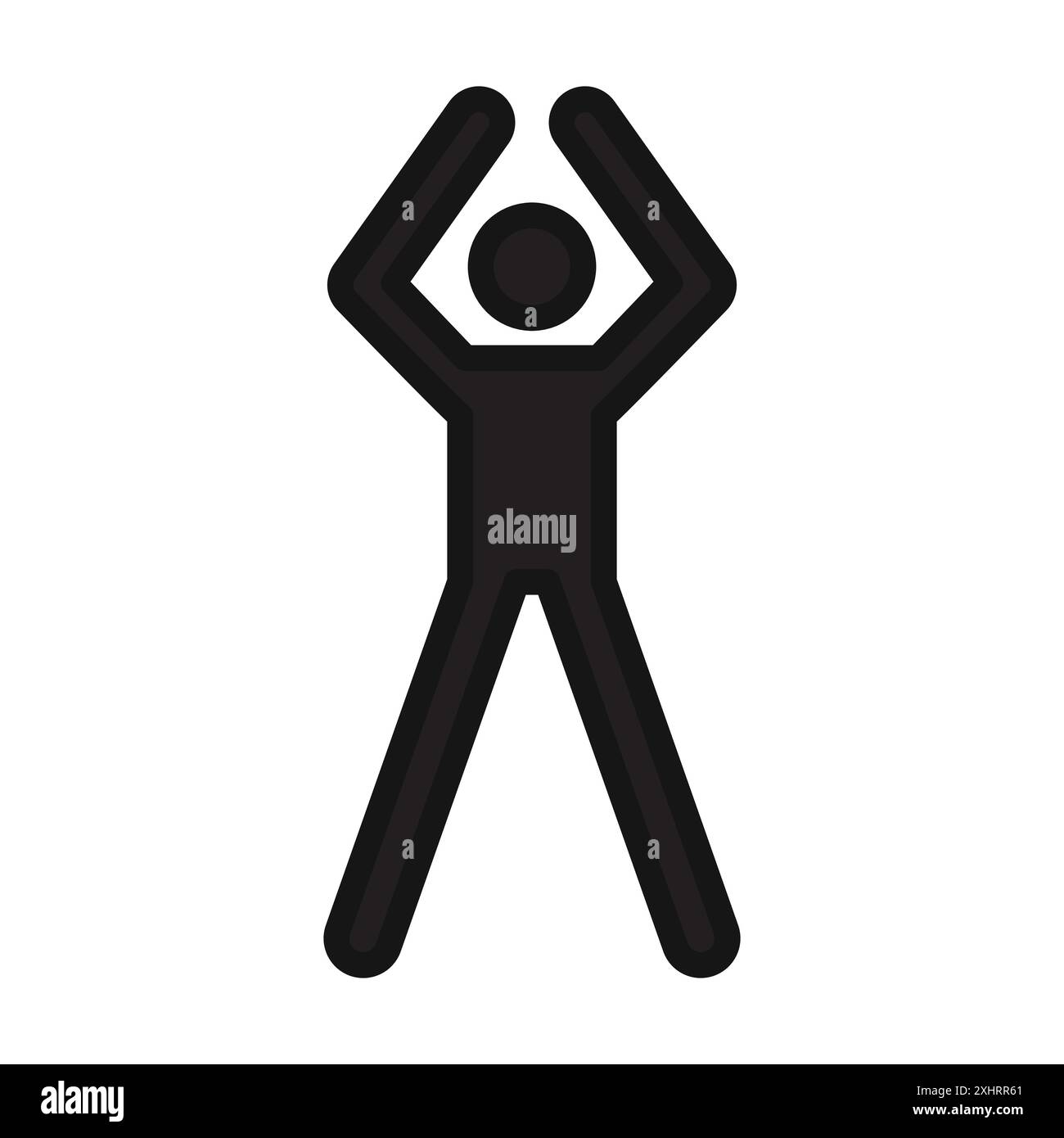 Icône d'exercice de forme physique vecteur d'art de ligne noire dans le signe de collection d'ensemble de contour noir et blanc Illustration de Vecteur