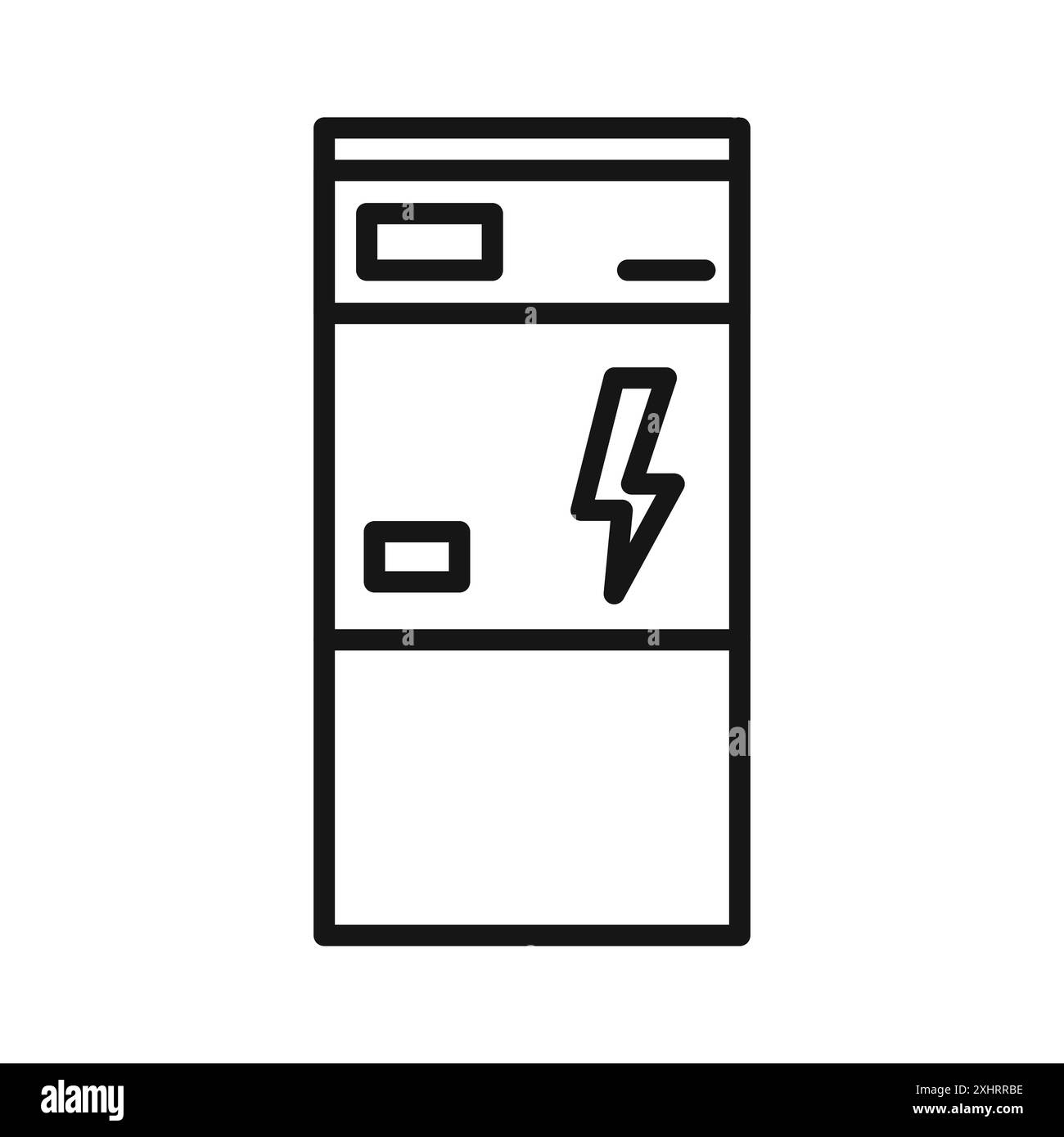 Icône de chaudière de chauffage électrique vecteur d'art de ligne noire en noir et blanc contour set signe de collection Illustration de Vecteur