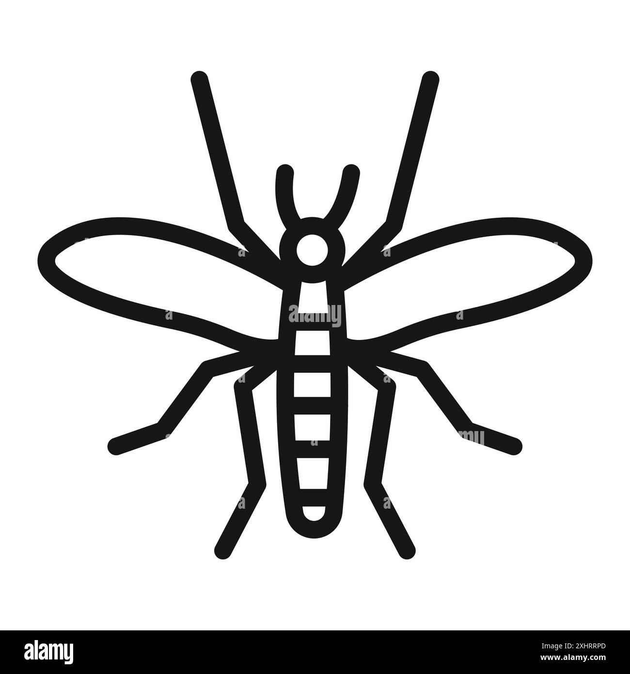 Vecteur d'art de ligne noire d'icône de paludisme dans le signe de collection d'ensemble de contour noir et blanc Illustration de Vecteur