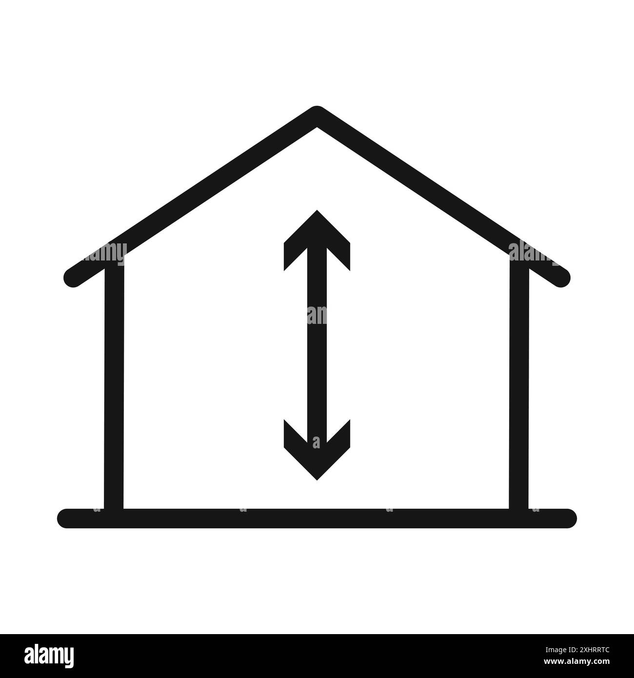Hauteur minimale du plafond icône vecteur d'art de ligne noir en noir et blanc contour set signe de collection Illustration de Vecteur